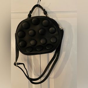 Unique black purse with 3d polka dots